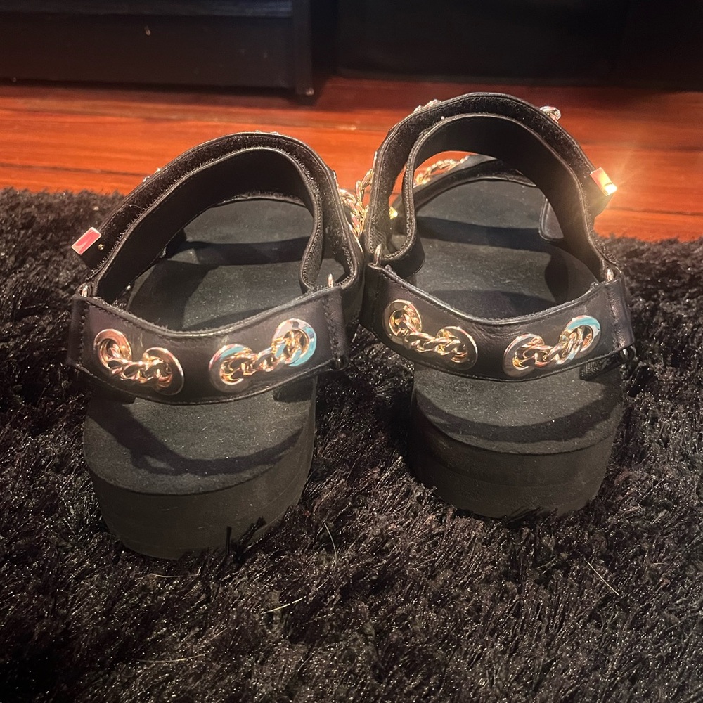 MAJE PLATFORM FRANKIE CHAIN-TRIMMED LEATHER SANDAL SIZE EU 36 (size 6) - Picture 6 of 8